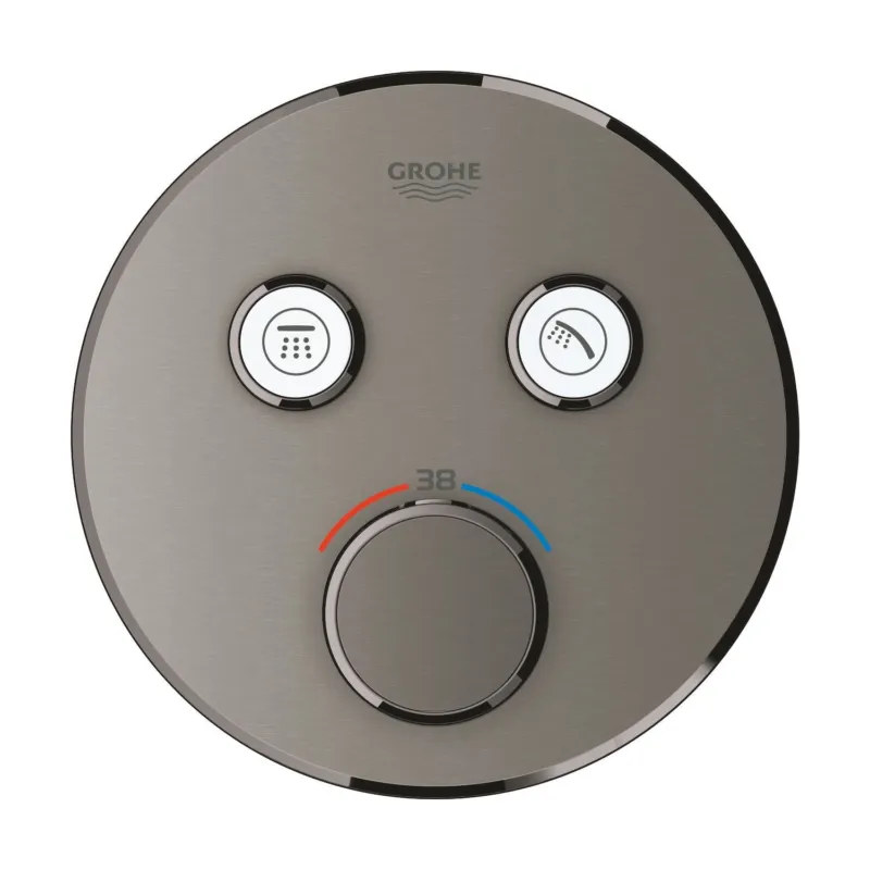 Thermostatische Douchekraan Grohe Grohtherm Smart Controle met Omstelling Hard Graphite Geborsteld Direct Verzonden
