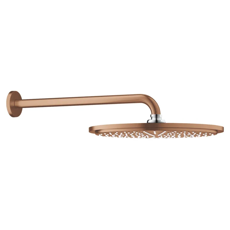 Merkproduct Regendoucheset Grohe Rainshower Cosmopolitan Metal 31 cm met Wandarm Warm Sunset Geborsteld