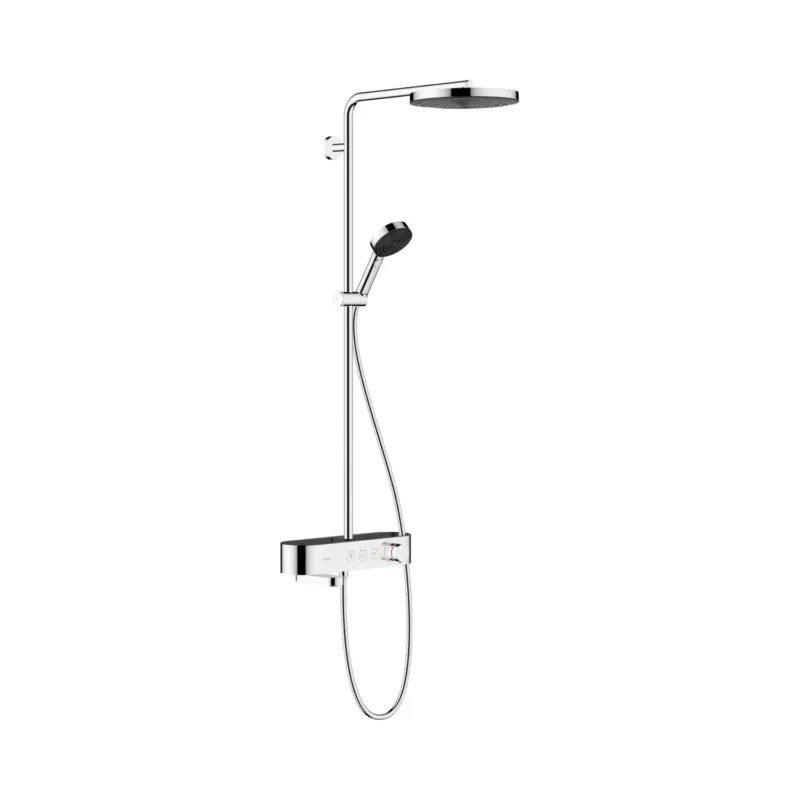 Regendouche set HansGrohe Pulsify S Showerpipe 260 1 Jet Met Badthermostaat ShowerTablet Select 400 Chroom Must-Have