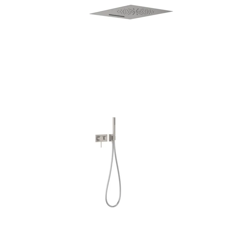 Superprijs Regendoucheset Tres 3V 3-Weg Mengkraan Met waterval Plafond Douchekop Handdouche Staal