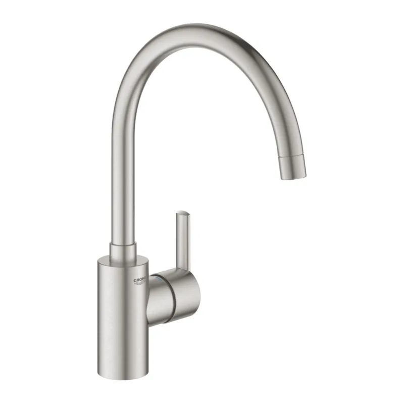 Keukenkraan Grohe Feel Mengkraan 1-Gats Met Instelbare Hoge Uitloop Supersteel RVS Express Levering