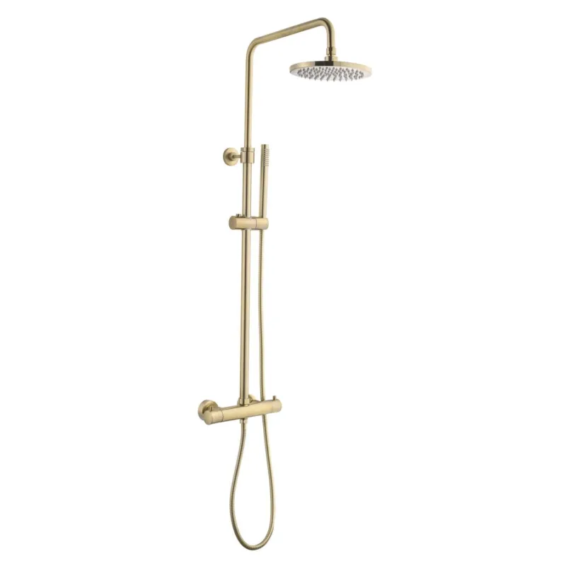 Regendouche Sanilux Opbouw 20 cm Met Staafdouchekop Goud Geborsteld Actieprijs