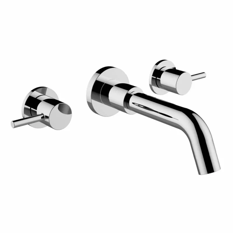 Voordeelprijs Wastafelkraan Schmidt Inbouw 2 hendels 1/2" Chroom Met Muurbeugel