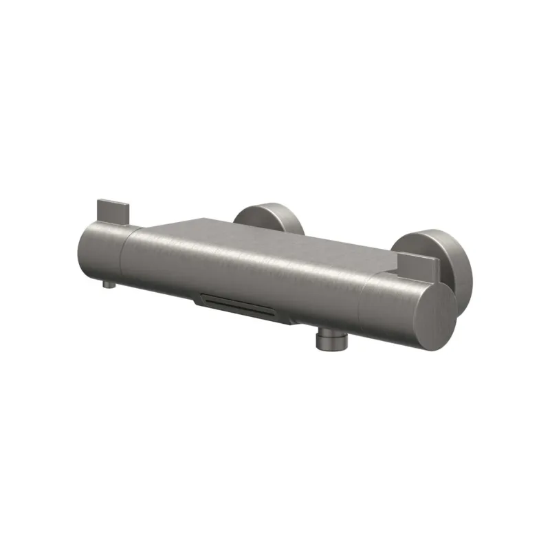 Must-Have Badthermostaatkraan IVY Pact Opbouw Omstel Met Cascade Uitloop Met Omstel Cooltouch Geborsteld Metal Black PVD