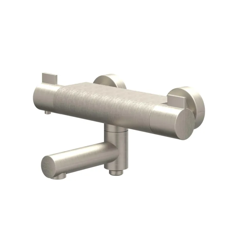 Badthermostaatkraan IVY Pact Opbouw Omstel Met Draaibare Baduitloop Met Omstel Cooltouch Geborsteld Nickel PVD Actieprijs