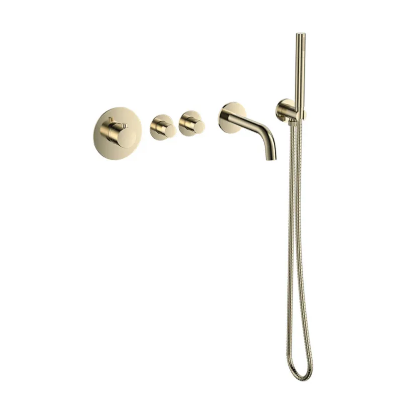 Nu Kopen Badset Inbouw Deluxe Sanilux Giles Met Box Thermostaat Goud Geborsteld