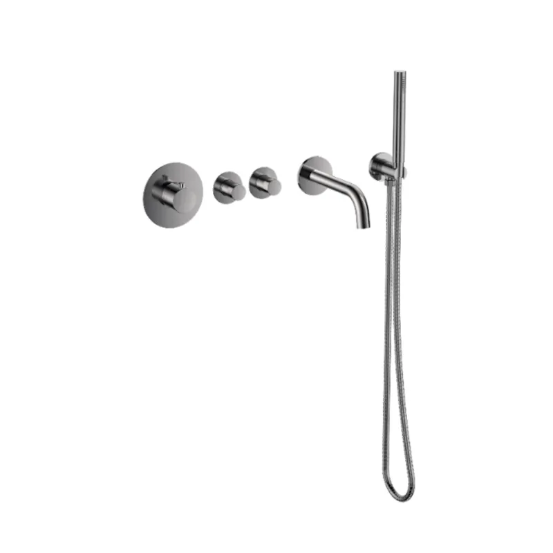 Meest Verkocht Badset Inbouw Deluxe Sanilux Giles Met Box Thermostaat Geribbelde Knop Gunmetal