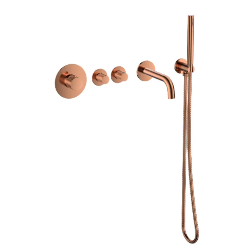 Koop Online Badset Inbouw Deluxe Sanilux Giles Met Box Thermostaat Geribbelde Knop Brons