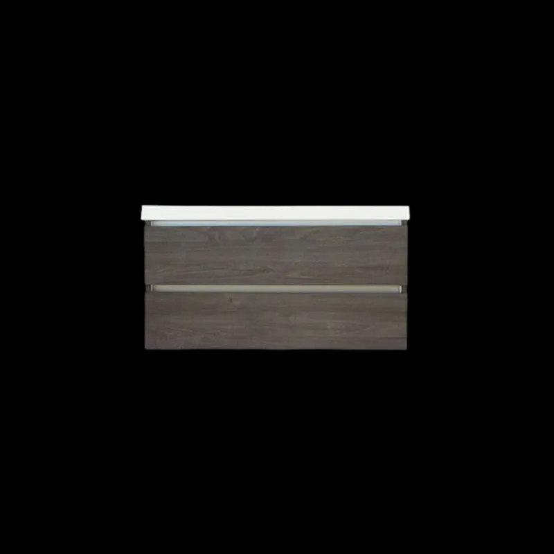 Onderkast Sanilux Trendline Met Greeplijst Aluminium 120x47x52 Cm Silver Oak Alleen Vandaag