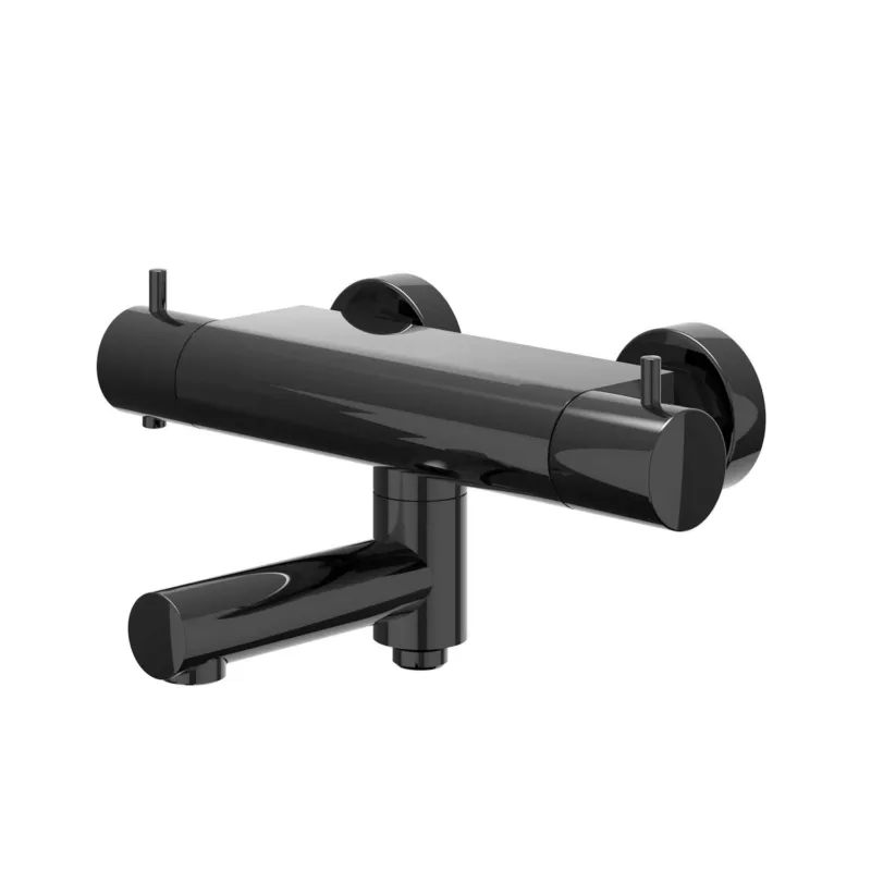 Gratis Retour Badthermostaatkraan IVY Bond Opbouw Omstel Met Draaibare Baduitloop Met Omstel Cooltouch Zwart Chroom PVD