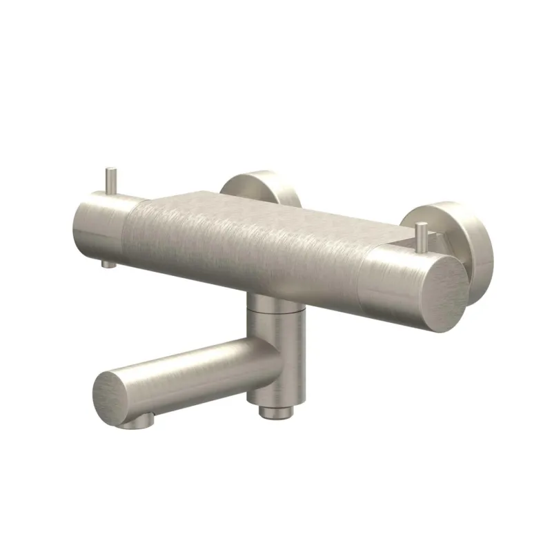 Badthermostaatkraan IVY Bond Opbouw Omstel Met Draaibare Baduitloop Met Omstel Cooltouch Geborsteld Nickel PVD Koopje