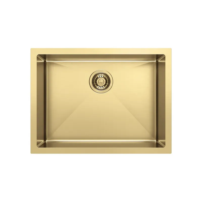 Inbouw Wastafel Sapho Zenith 60x45 cm RVS Goud PVD Nieuw
