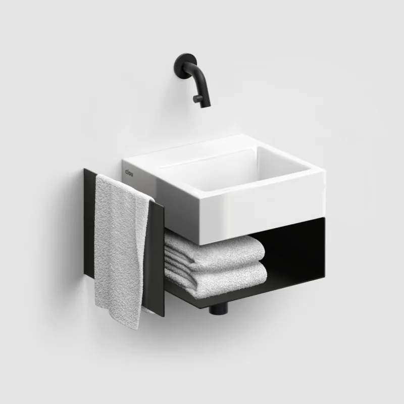 Fonteinkast Clou Flush Rechts 20.5x36.5x27 cm Mat Zwart Gecertificeerd