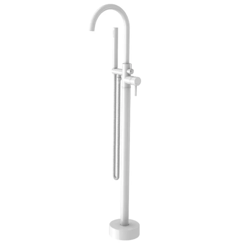 Gecertificeerd Best-Design "White" Vrijstaande Badkraan Hoogte 119 cm Mat Wit