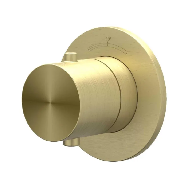 Afbouwdeel IVY Concord Doorstroom inbouwstopkraan Symmetry Met Rond Rozet RVS316 Geborsteld Mat Goud PVD Beperkte Voorraad