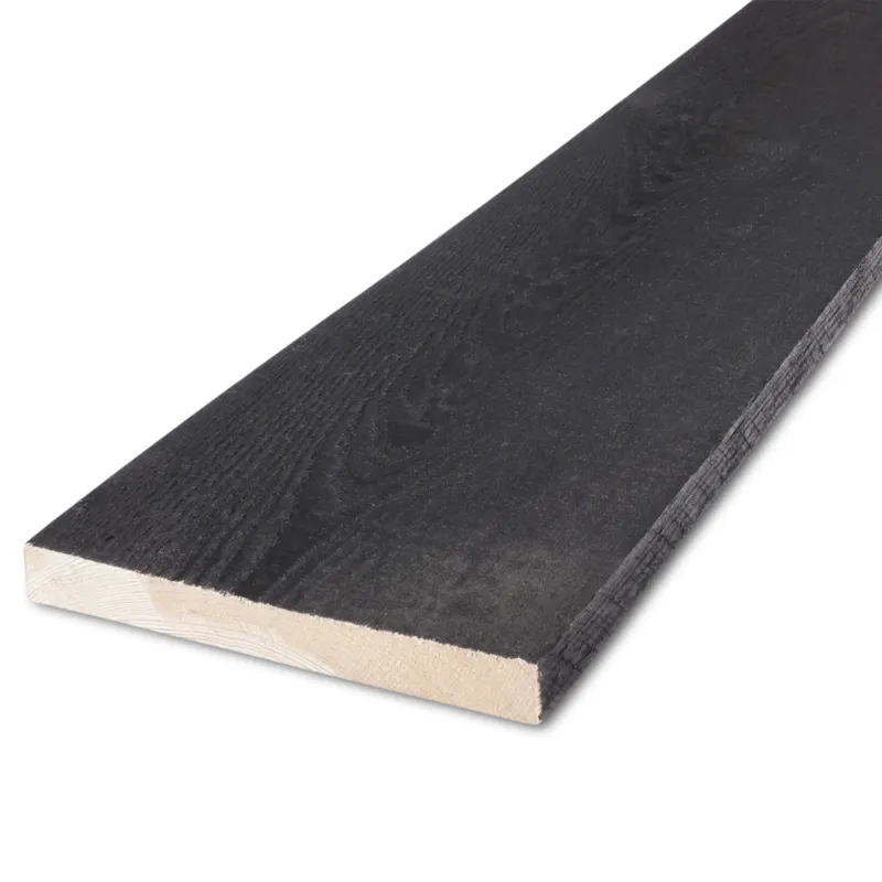 vuren - plank - zwart Zwart gebeitst vuren plank - 24x267 mm - fijnbezaagd / ruw - plank voor buiten - zwart vurenhout KD 18-20% - Zwart gebeitst vuren plank - 24x267 mm - ruw: 500 cm Snelle Levering
