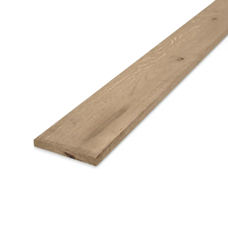 Direct Verzonden eiken - plank - KD Eiken plank - 27x80 mm - fijnbezaagd / ruw - plank voor binnen / beschut buiten - eikenhout KD 8-12% - Eiken plank - 27x80 mm - ruw: 270 cm