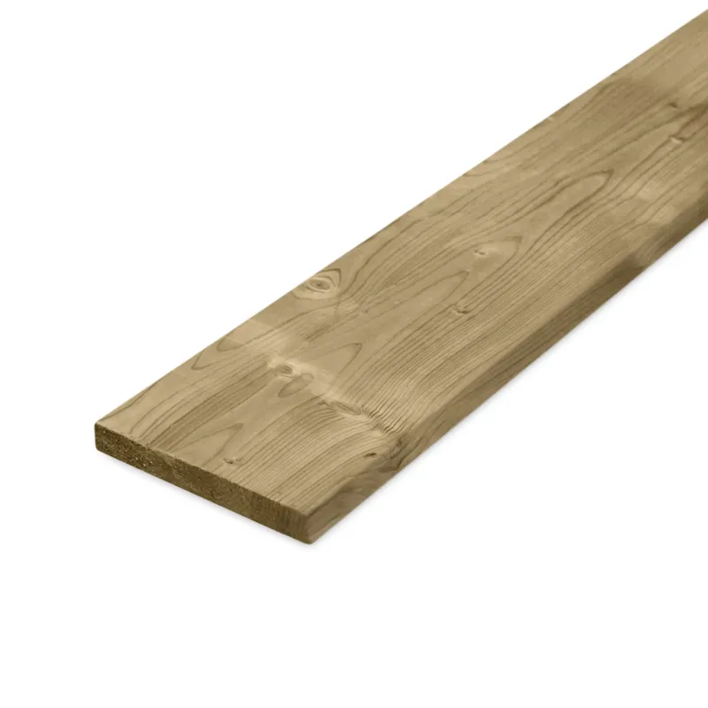 Bestel Nu vuren - plank - geimpregneerd Geïmpregneerd vuren plank - 18x145 mm - geschaafd - plank voor buiten - geïmpregneerd vurenhout KD 18-20% - Geïmpregneerd vuren plank - 18x145 mm - geschaafd: 270 cm