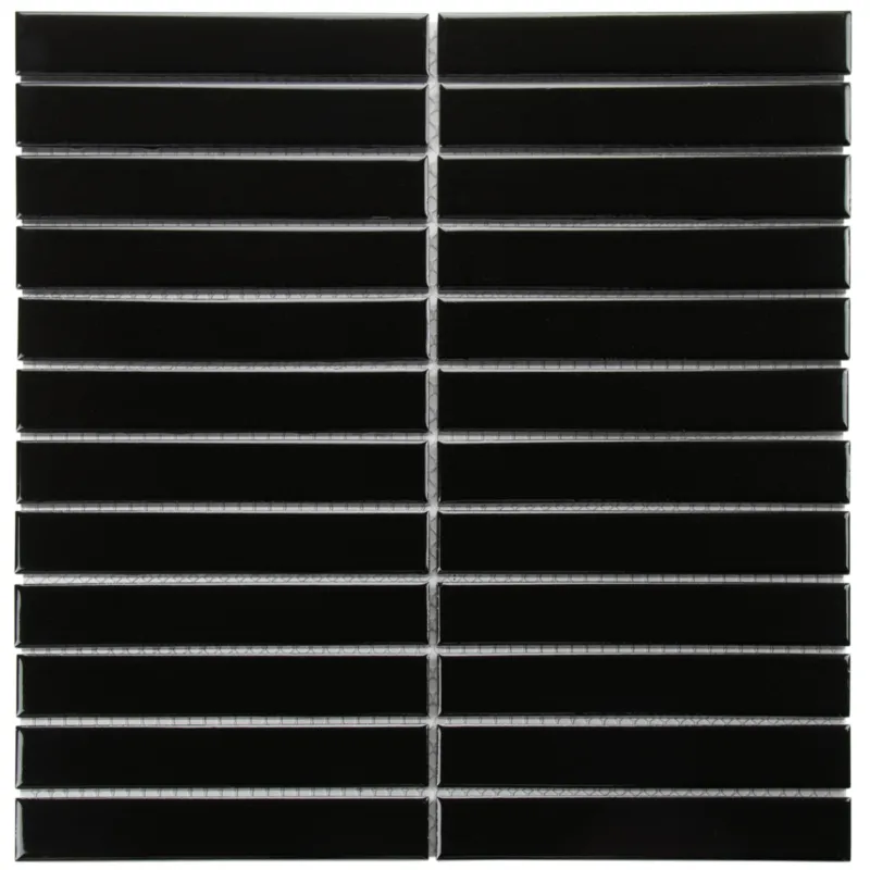 Mozaiek Tegel Sevilla 29,6x30 cm Finger Glossy Black (Prijs per 0,89 M2) Premium