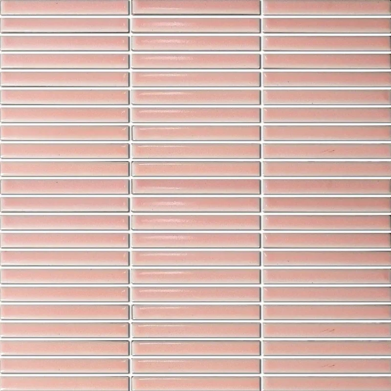 Mozaiek Tegel Sevilla 28,2x30,8 cm Mini Finger Glossy Pink (Prijs per 0,87 M2) Voordeelprijs