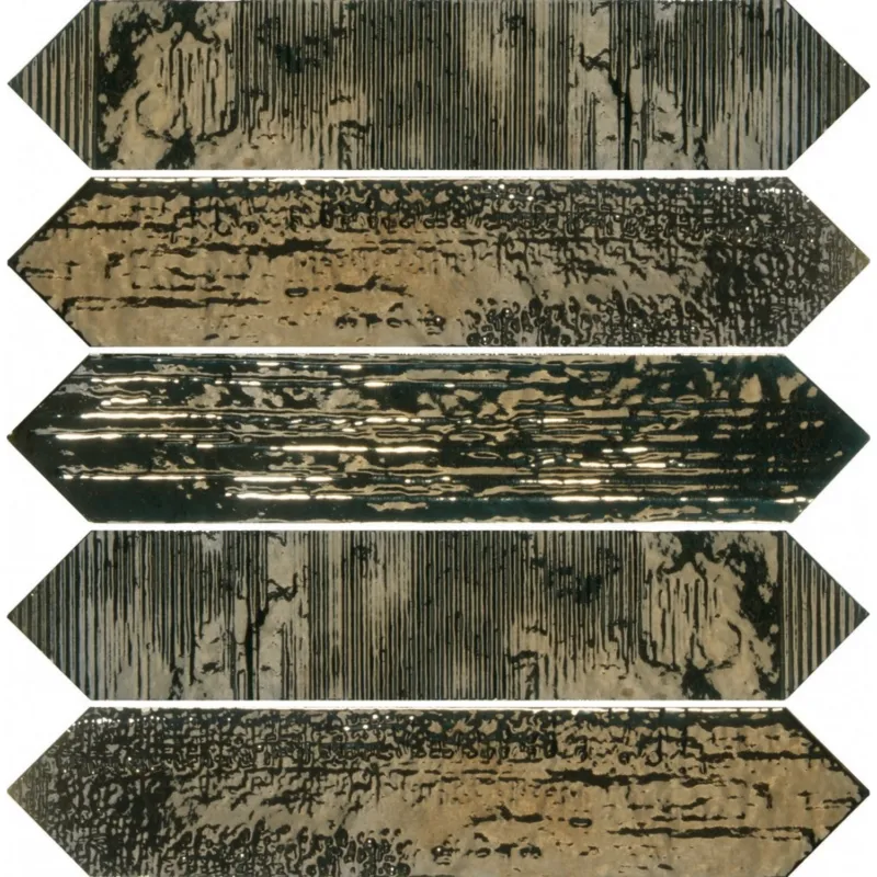 Superprijs Wandtegel Dune Crackle Decor Metal 6.5x33 cm Goudbruin (Doosinhoud 1.08) (prijs per m2)