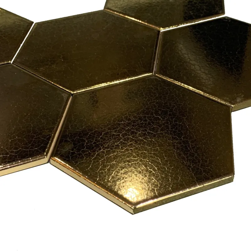 Tijdelijk Beschikbaar Wandtegels Hexagon 15x17 cm Dark Gold (prijs per m2)