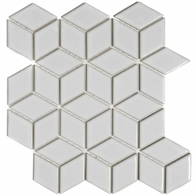 Weekendaanbieding Mozaïek Paris 26.6x30.5 cm Geglazuurd Porselein, Cubic En Glanzend Wit (Prijs Per m2)