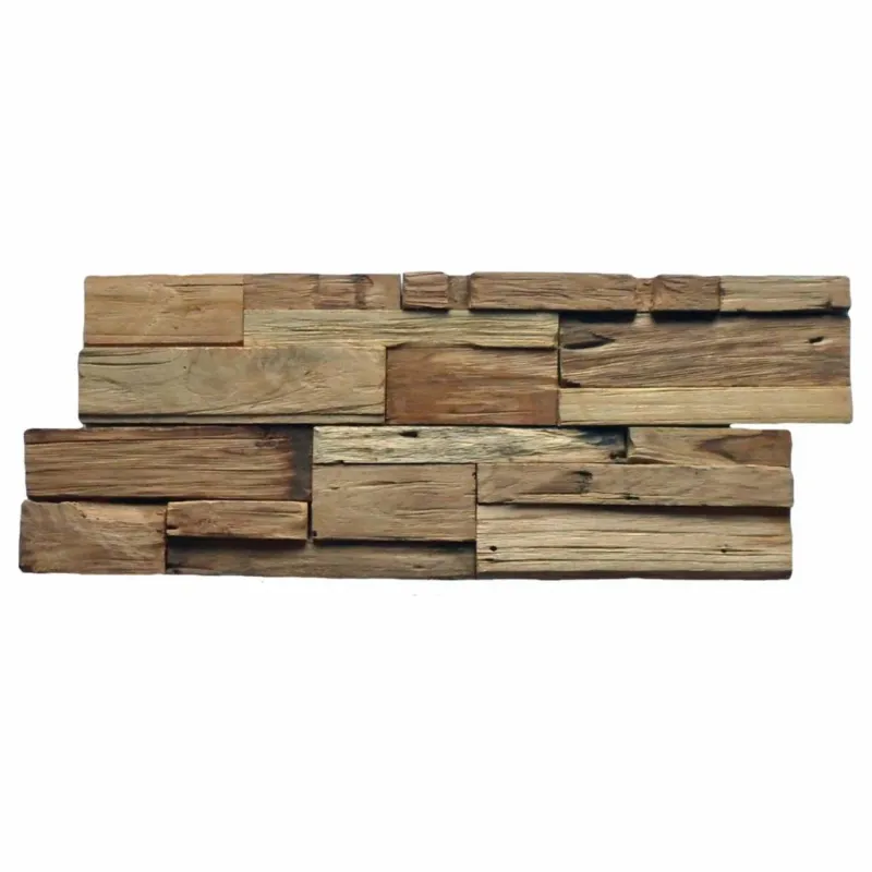 Mozaïek Hout Random Old Teak (P 08) 20X50 Cm (Prijs per 1,00 M2) Gecertificeerd