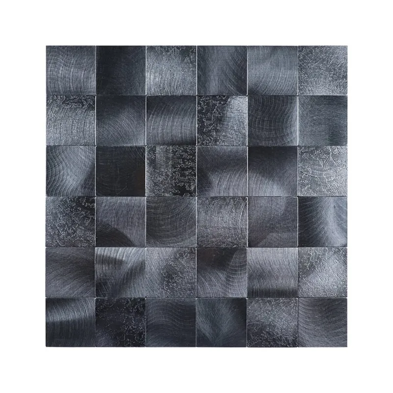 Aanbieding Mozaïek Isodeco Steenstrip Vierkant Zelfklevend 30.6x30.6 cm Brushed Gunmetal (Prijs Per Stuk)