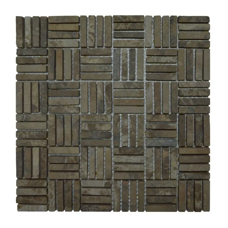 Dagaanbieding Mozaiek Parquet 1x4.8 30x30 cm Marmer Moccacino Blokverband (Prijs per 0,99 M2)