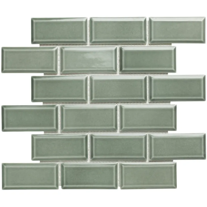 Koop Online Mozaiektegel Paris 30x30 cm Porselein Glanzend Groen Grijs (Prijs per 0,86 M2)