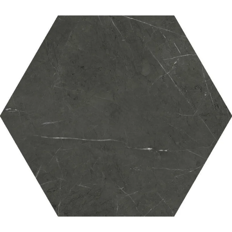 Vloertegel Cifre Ceramica Hexagon Marquina Marmerlook 15x17 cm Mat Zwart (prijs per m2) Lage Kosten