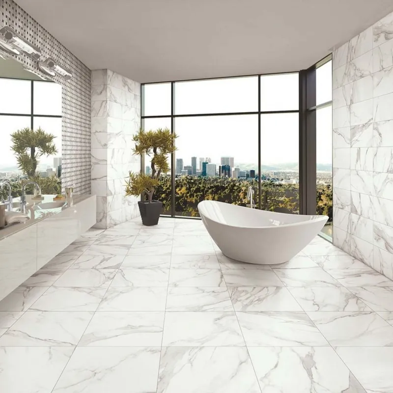 Vloertegel Energieker Ekxtreme Glans 60X60 cm Calacatta (Doosinhoud 1,44M2) (prijs per m2) Beperkte Voorraad