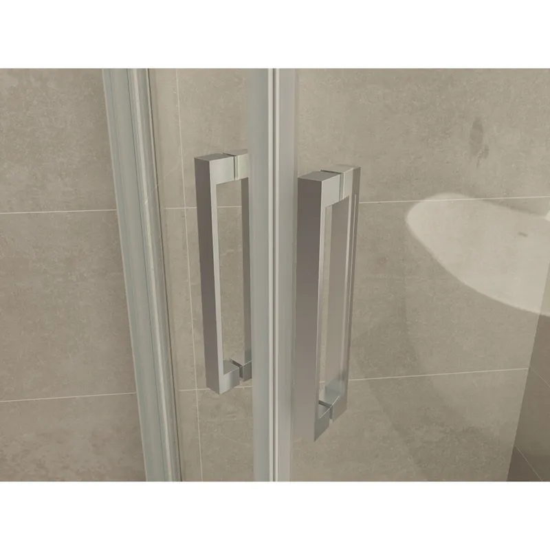 Lage Prijs Wiesbaden 1/4 r. cabine 2 schuifdeuren 900x900x2000 chr.8mm NANO
