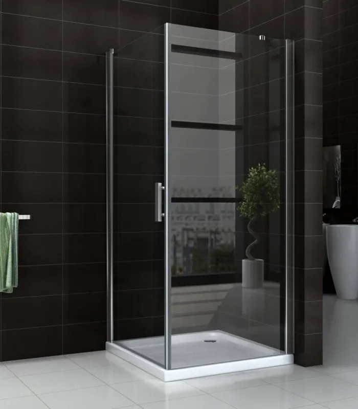 Swingdeur + Zijwand Uni 1000X1000X2000 Chroom 8Mm Nano Veilige Betaling