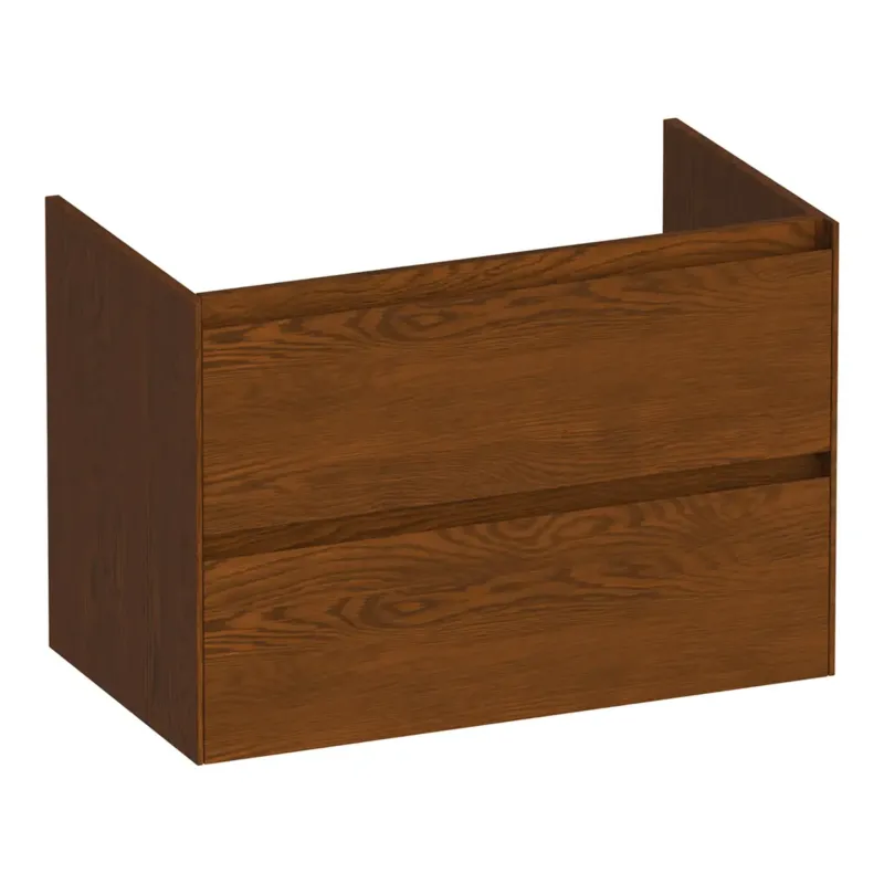 Brauer Inspire onderkast 80cm met 2 softclose lades lamellen eiken bruin Premium
