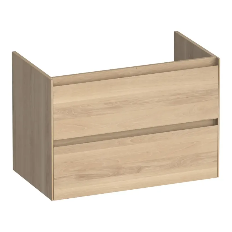 Brauer Inspire onderkast 80cm met 2 softclose lades lamellen eiken naturel Betrouwbaar