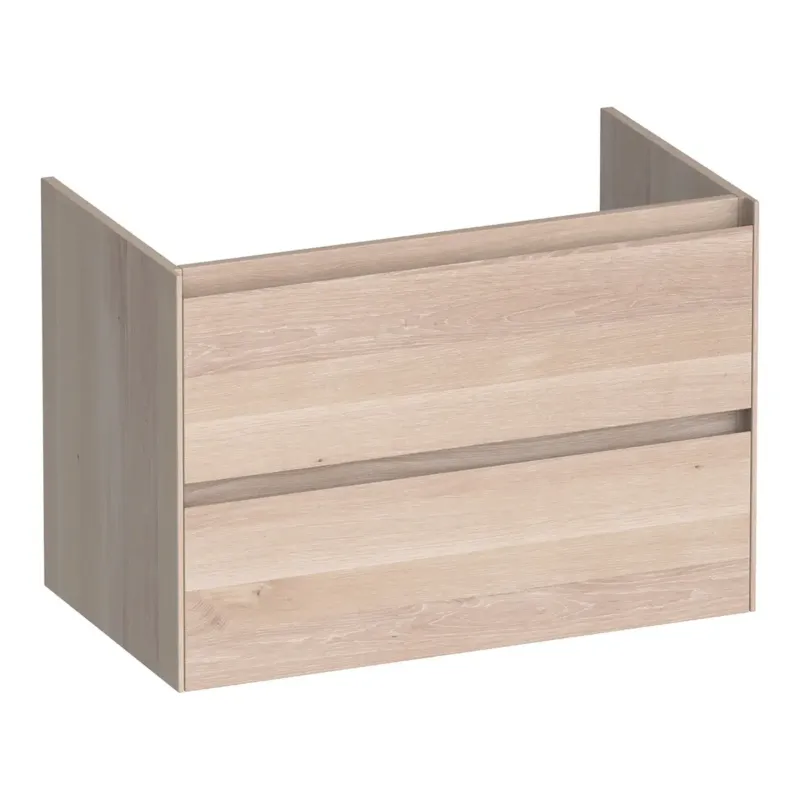 Brauer Inspire onderkast 80cm met 2 softclose lades lamellen eiken wit Exclusieve Aanbieding