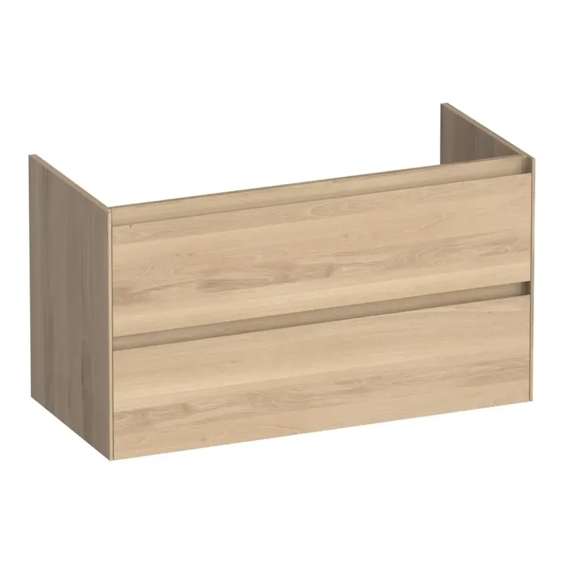 Brauer Inspire onderkast 100cm met 2 softclose lades lamellen eiken naturel Seizoensaanbieding