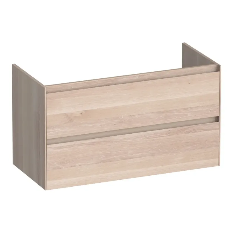 Bestel Nu Brauer Inspire onderkast 100cm met 2 softclose lades lamellen eiken wit