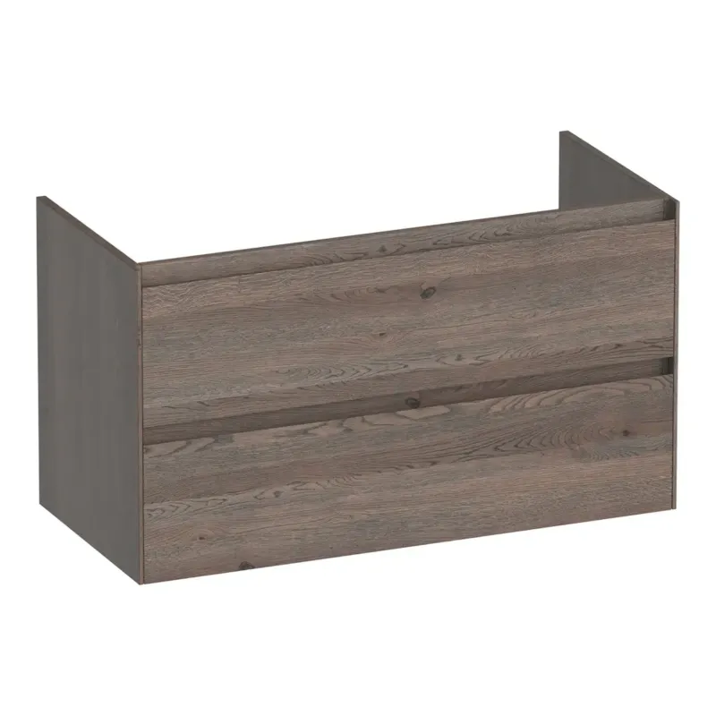 Brauer Inspire onderkast 100cm met 2 softclose lades lamellen eiken zwart Flitsaanbieding