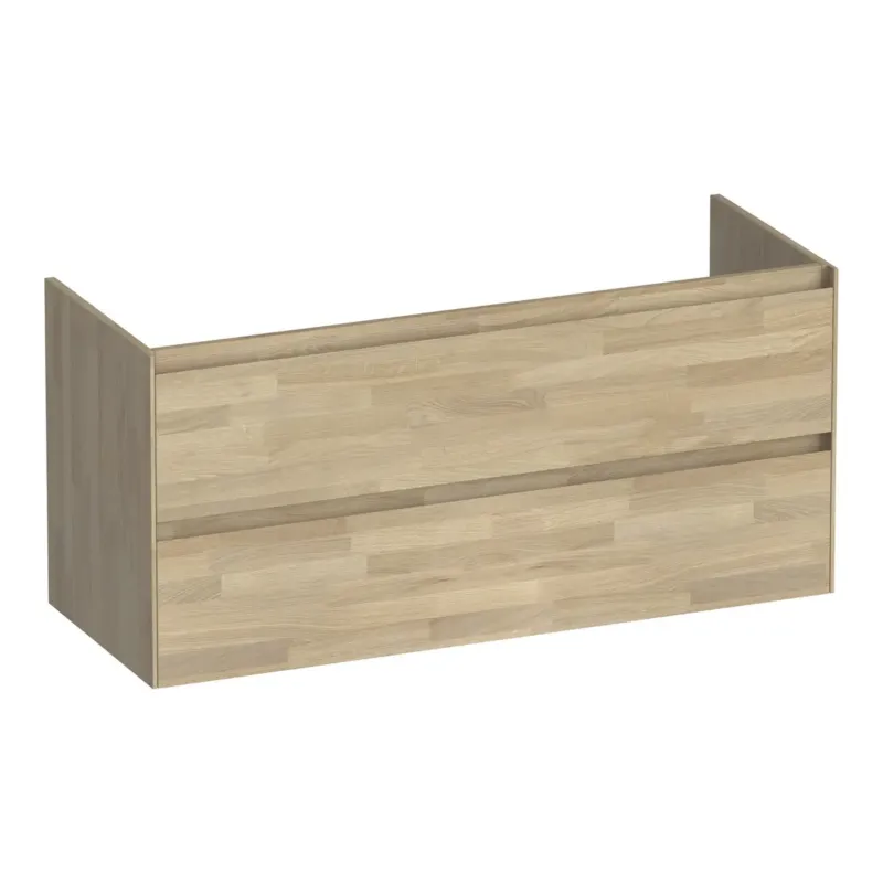 Brauer Inspire onderkast 120cm met 2 softclose lades en 2 sifon uitsparingen vingerlas eiken grijs Express Levering