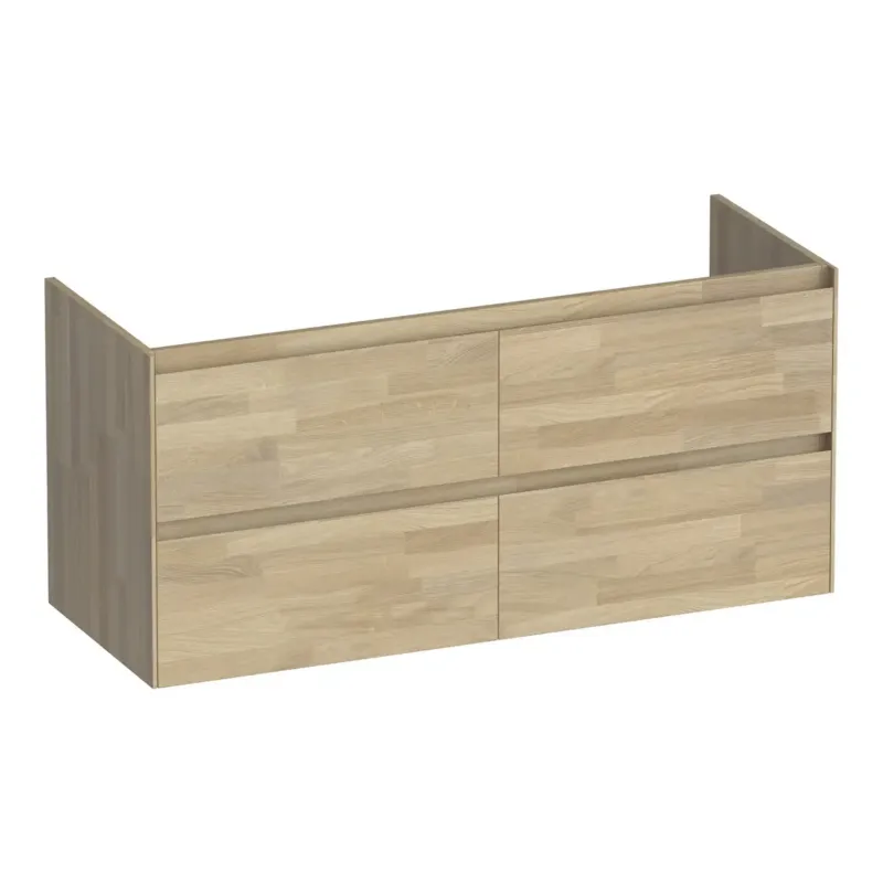Brauer Inspire onderkast 120cm met 4 softclose lades en 2 sifon uitsparingen vingerlas eiken grijs Fabrieksprijs