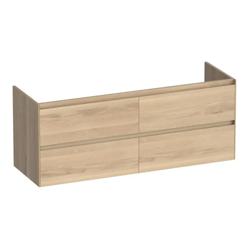 Speciale Aanbieding Brauer Inspire onderkast 140cm met 4 softclose lades lamellen eiken naturel