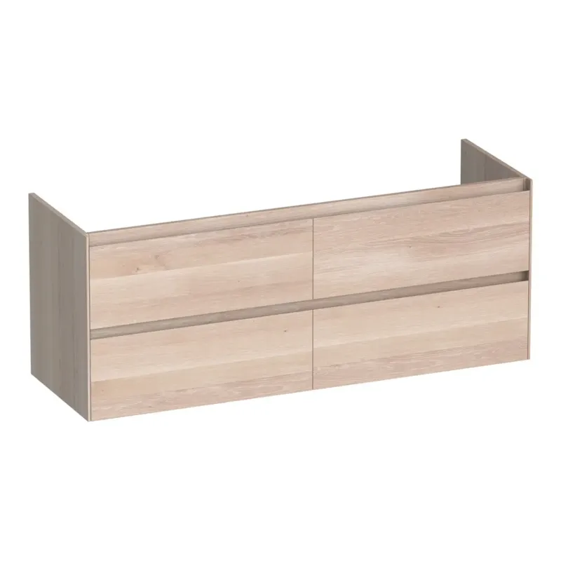 Brauer Inspire onderkast 140cm met 4 softclose lades lamellen eiken wit Beste Prijs