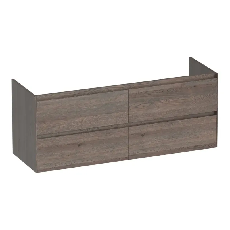 Brauer Inspire onderkast 140cm met 4 softclose lades lamellen eiken zwart Koopje