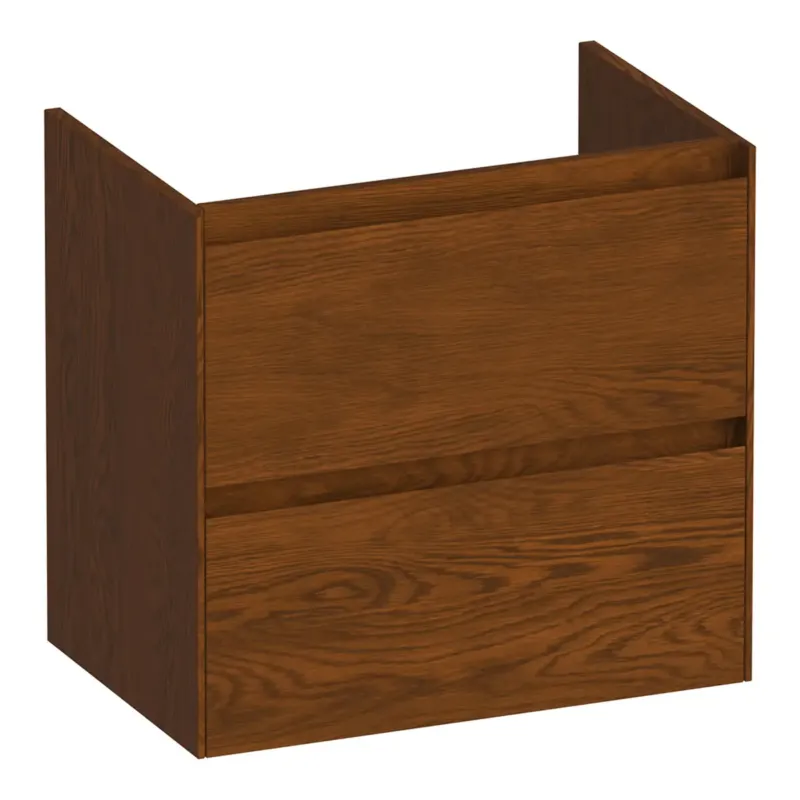 Seizoensaanbieding Brauer Inspire onderkast ondiep 60cm met 2 softclose lades lamellen eiken bruin