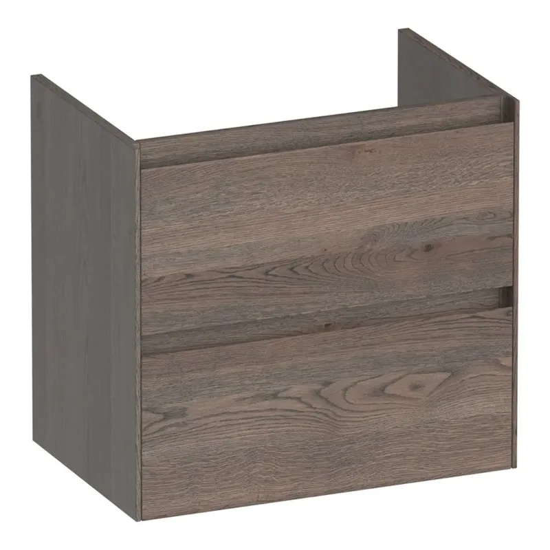 Brauer Inspire onderkast ondiep 60cm met 2 softclose lades lamellen eiken zwart Exclusieve Aanbieding