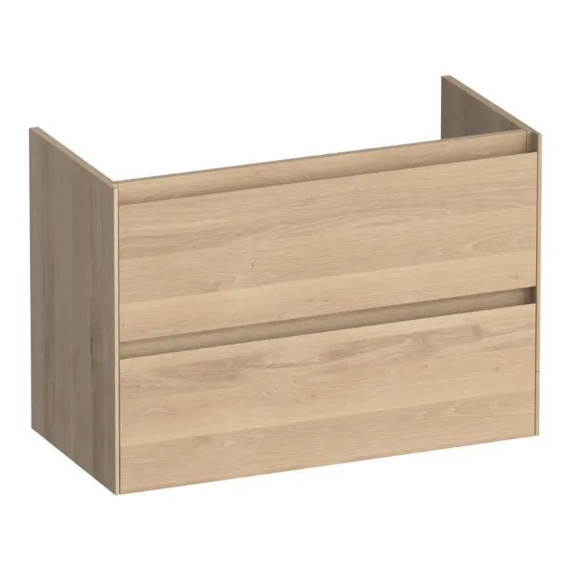 Brauer Inspire onderkast ondiep 80cm met 2 softclose lades lamellen eiken naturel Shop Nu