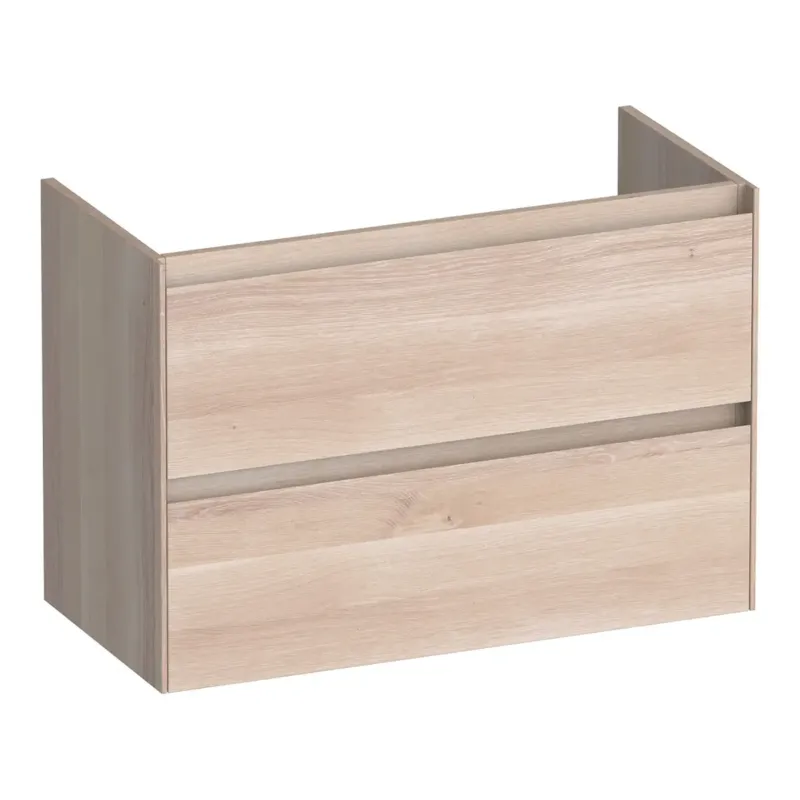 Brauer Inspire onderkast ondiep 80cm met 2 softclose lades lamellen eiken wit Express Levering
